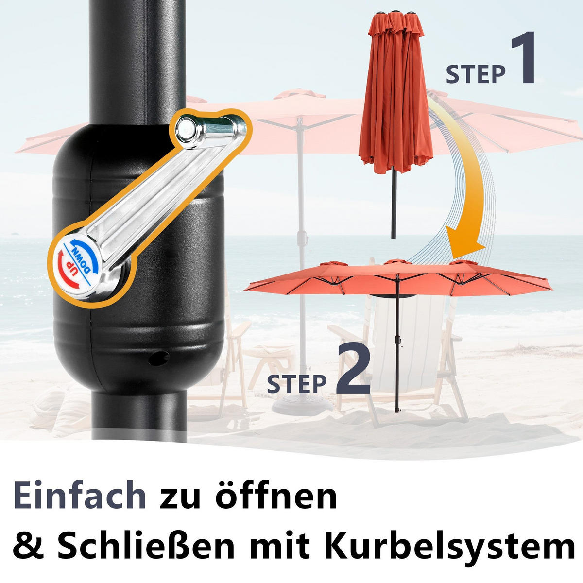 SONNENSCHIRM 453x267cm,Aluminium,Sonnenschutz,Orange - Orange, Metall (453/267cm) - LVHOM