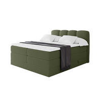 BOXSPRINGBETT mit Matratze H3/H4 - NINA KING - 160x200 cm Grün - Dunkelgrün, Holzwerkstoff (160/200cm) - ALTDECOR