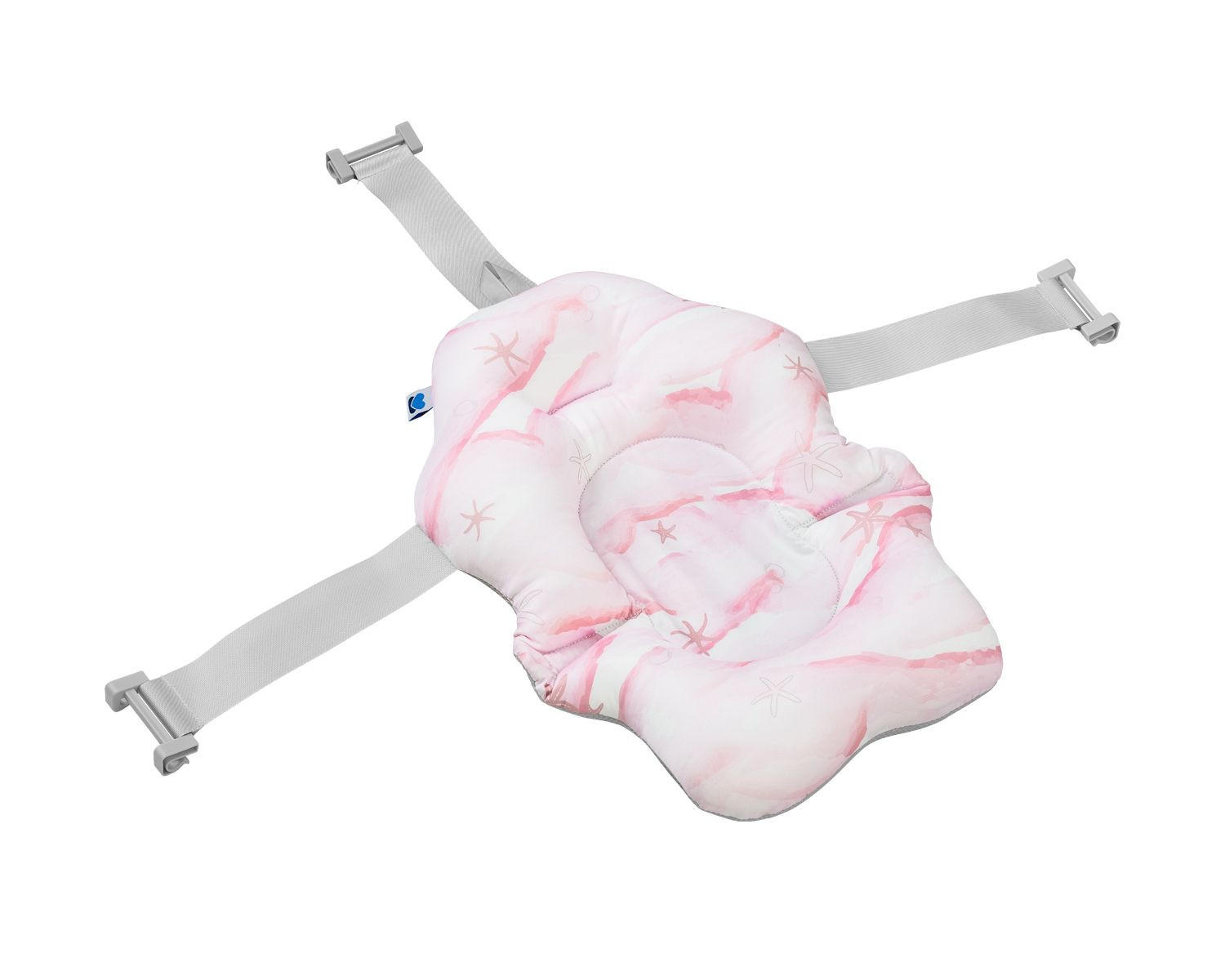 BADEKISSEN Nubo rosa weiß Wannenauflage Badehilfe Kunststoff-Clips ab Geburt - Pink, Kunststoff (34/49cm) - Kikka boo