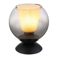 TISCHLEUCHTE Glas Kristall Grau Rauchoptik - Schwarz, Glas (18/18/19cm) - Globo Lighting