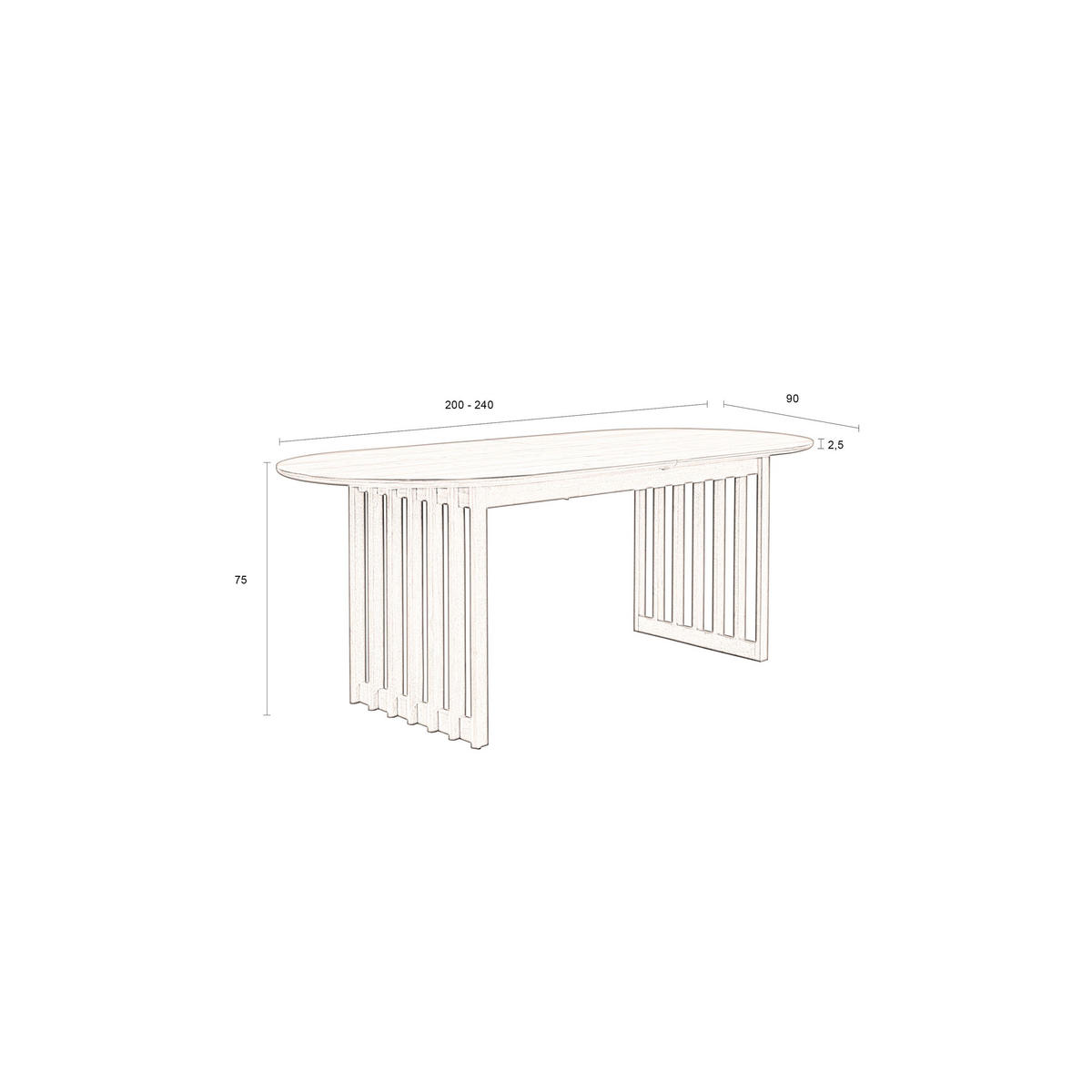 ESSTISCH Barlet Ausziehbarer 200/240x90 Walnuss - Braun, Holz (198/90/75cm) - Dutchbone