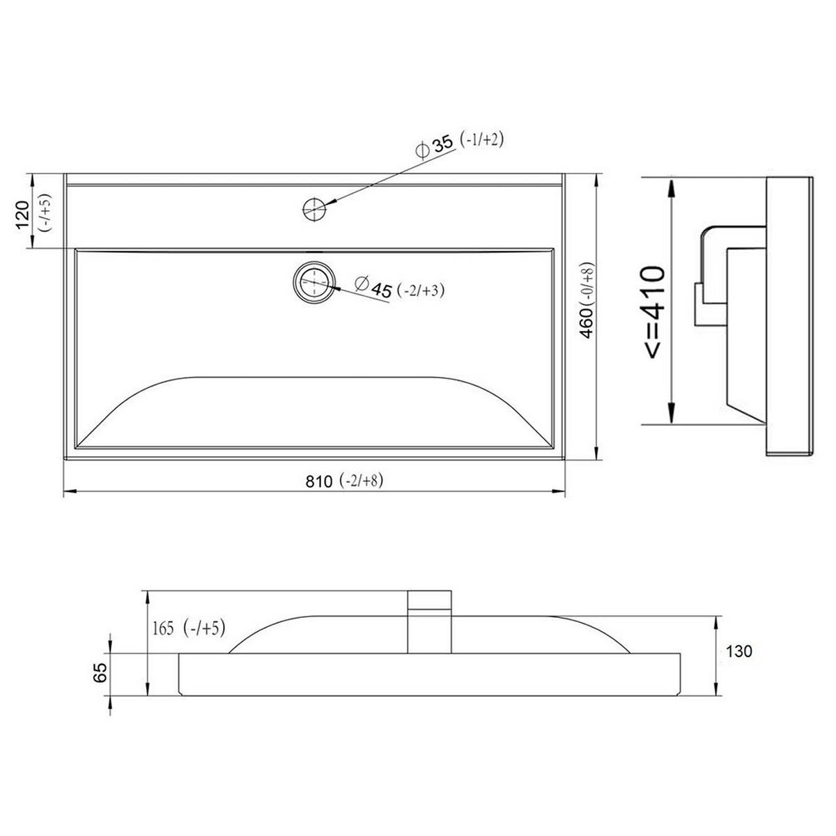WASCHTISCH Lucca-107 - Braun, Holzwerkstoff (81/63/46cm) - Lomado