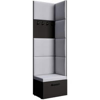 GARDEROBE Margaret V 81/203/43 mit gepolsterten Paneelen - Schwarz/Grau, Holzwerkstoff/Kunststoff (60/206.5/42cm) - Beautysofa