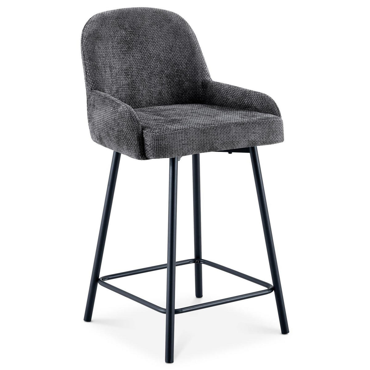 BARHOCKER VIVIANNE-1 2er-Set dunkelgrau - Dunkelgrau, Textil (50/87/53cm) - IDIMEX