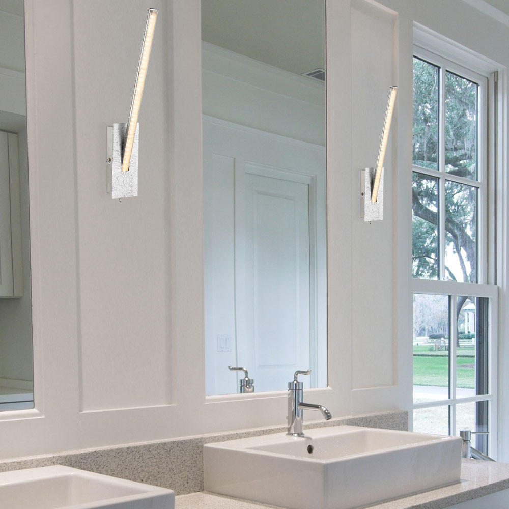 Thumbnail - Globo Lighting Led, Silber, Metall, 6.2x10.5x35 cm, Lampen & Leuchten, LED Beleuchtung, LED-Wandleuchten