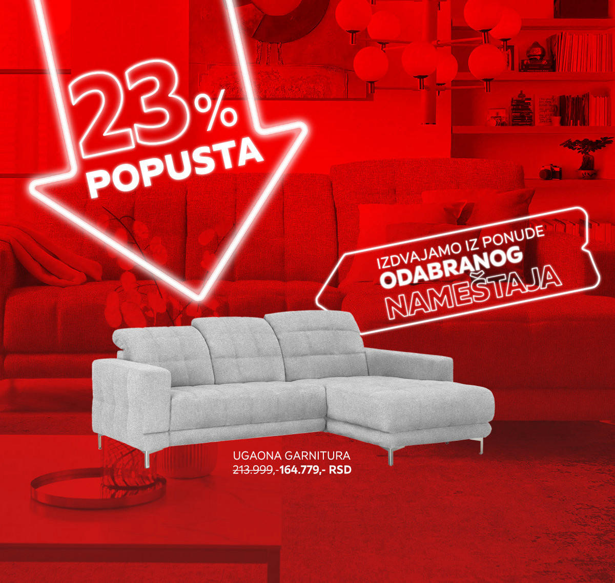23% na nameštaj