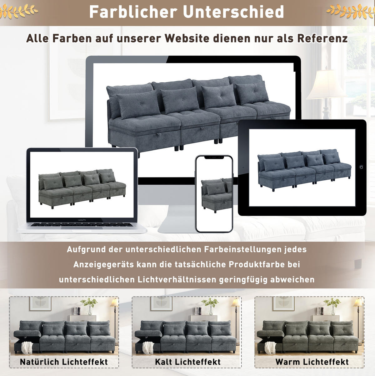 4-SITZER Sofa 274/76/87 cm Antique Gray aus Foam mit Schlaffunktion - Dunkelgrau, Kunststoff (76/87/274cm) - OKMYHOME