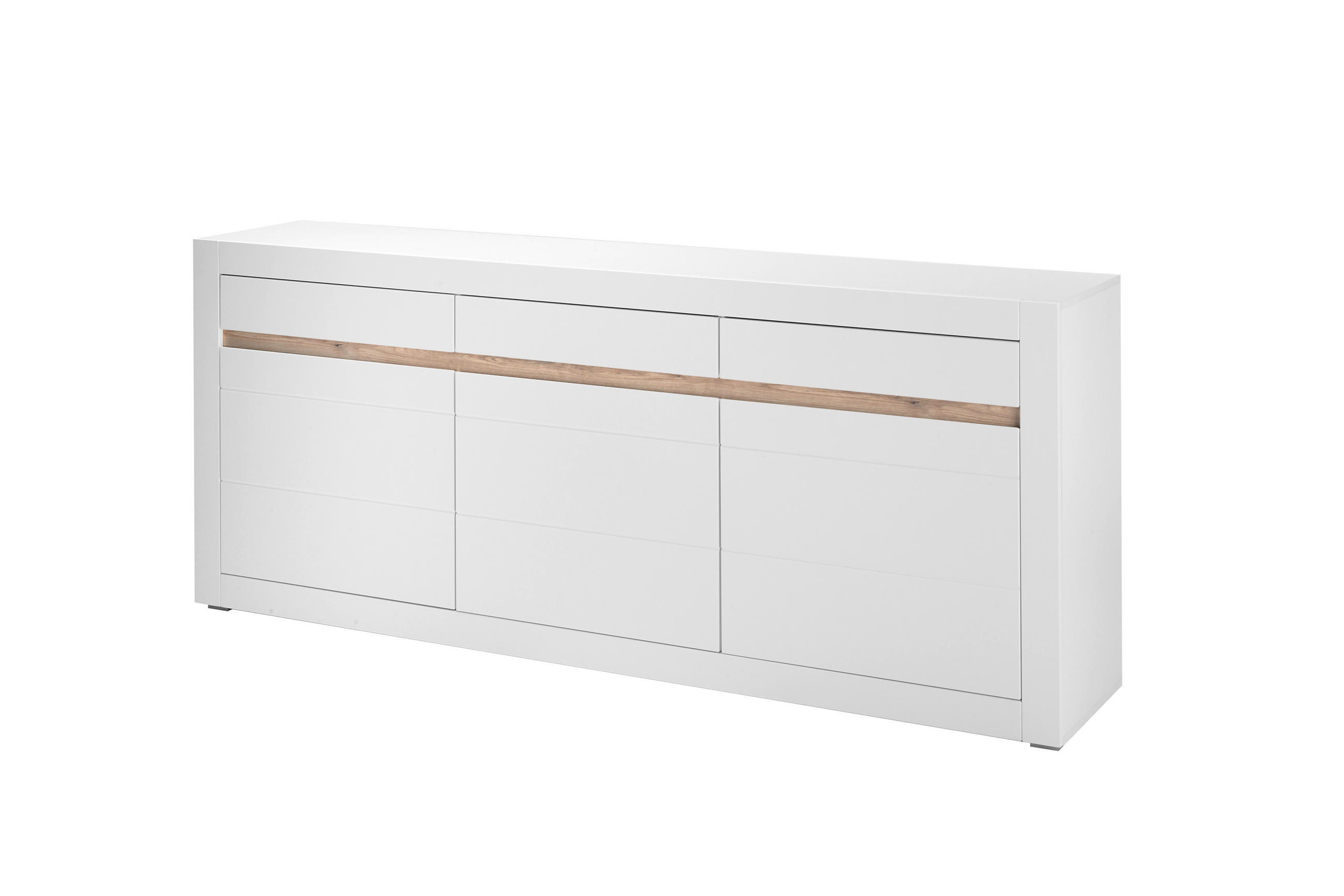 SIDEBOARD M15 Weiß Matt 217/90/42 cm - Weiß, Holzwerkstoff (217/90/42cm) - Livojo