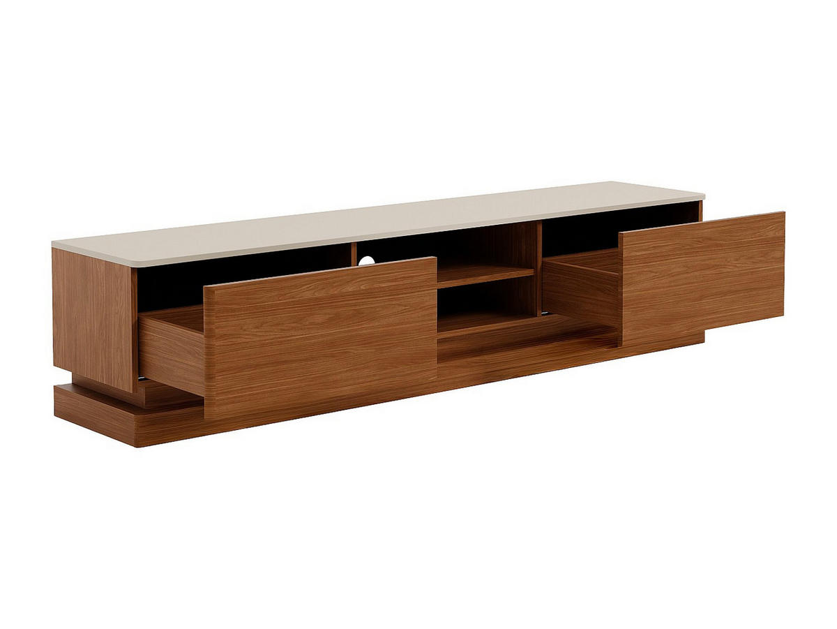 TV-BOARD - 190 cm x 40 cm - holz - naturfarben dunkel, beige Devika - Beige/Naturfarben, Holz (190/44/40cm) - Vente-Unique