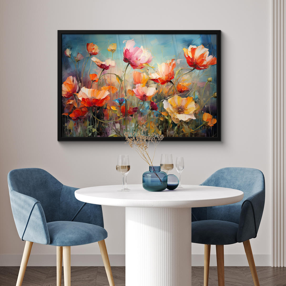ZARÁMOVANÝ PLAGÁT Kvety - Akvarel - Umenie - Botanické - Príroda 90x60 cm - oranžová, papier (90/60cm) - MuchoWow