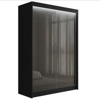 KLEIDERSCHRANK PEKA mit LED - 120 cm - Schwarz|Grau - Schwarz/Grau, Holzwerkstoff (120/215/61cm) - ALTDECOR