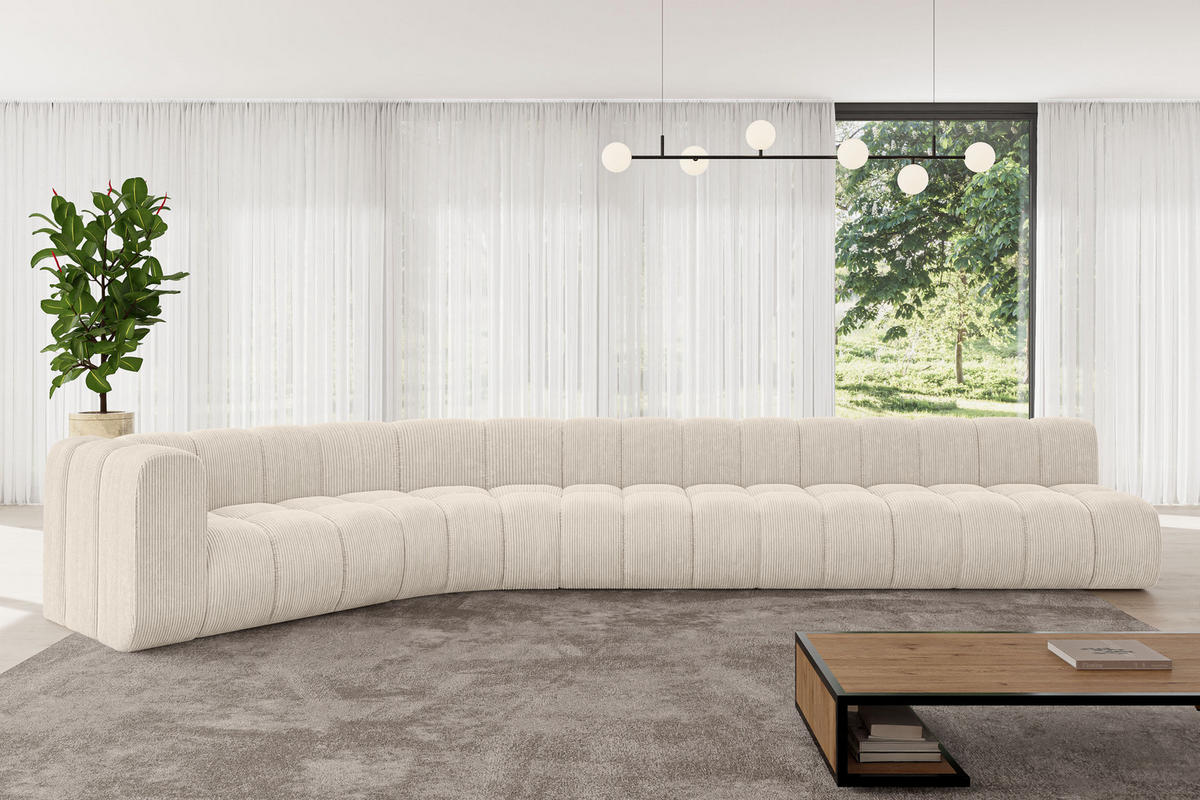 ECKSOFA modulares Sofa Karex-L3 - 490x194x70 cm Beige - Beige, Holzwerkstoff/Textil (490/194cm) - ALTDECOR