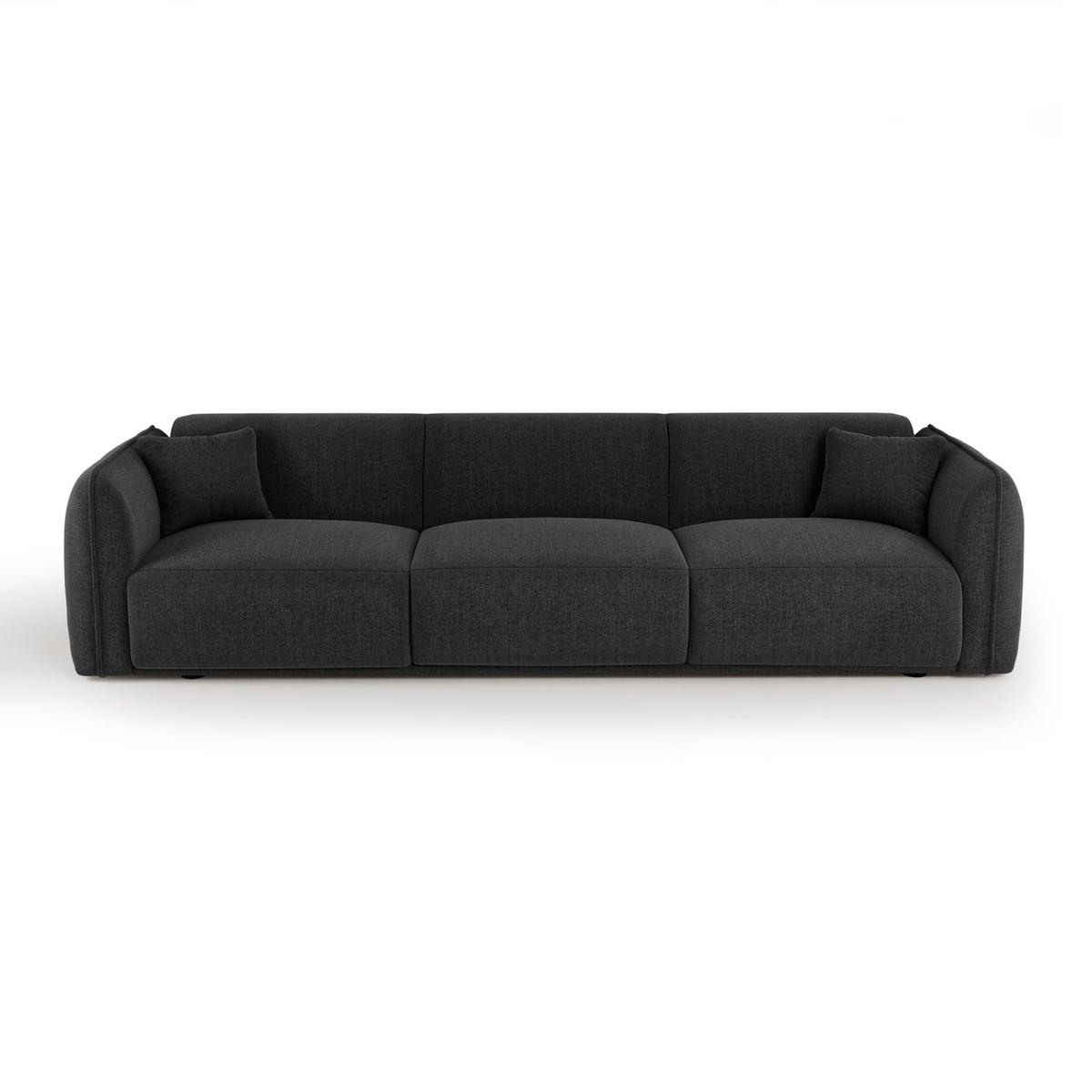 SOFA LUSH Kettgewebe mit weichem Griff Dunkles Anthrazit 235cm - Dunkelgrau/Anthrazit, Textil (235/72.5/90cm) - Premium Interiors