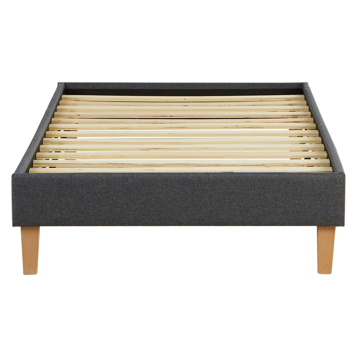 POLSTERBETT mit Lattenrost 90/200 cm in Grau - Grau, Textil (90/200cm) - Homestyle4u