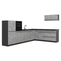 ROHOVÁ KUCHYŇA R-Line, betón/antracitová, 327 x cm antrasiitti työtaso - sivá/antracitová, kompozitné drevo (327/143/60cm) - Vicco