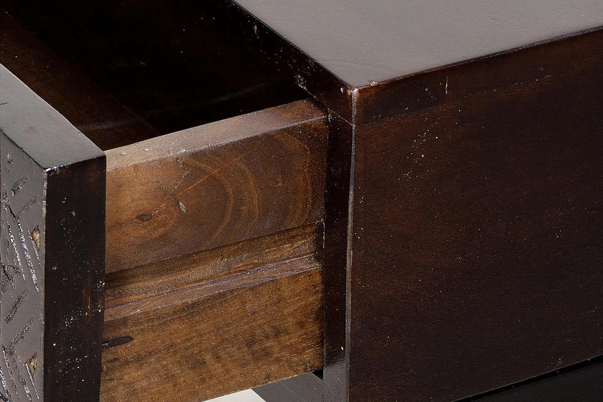 KONSOLE aus Mangoholz und mit Metallbeinen - Dunkelbraun, Holz (120/76/30cm) - Giner y Colomer