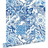 TAPETE Fliesenmuster 53 cm x 10.05 m - Blau, Papier (53/1000cm) - ESTAhome
