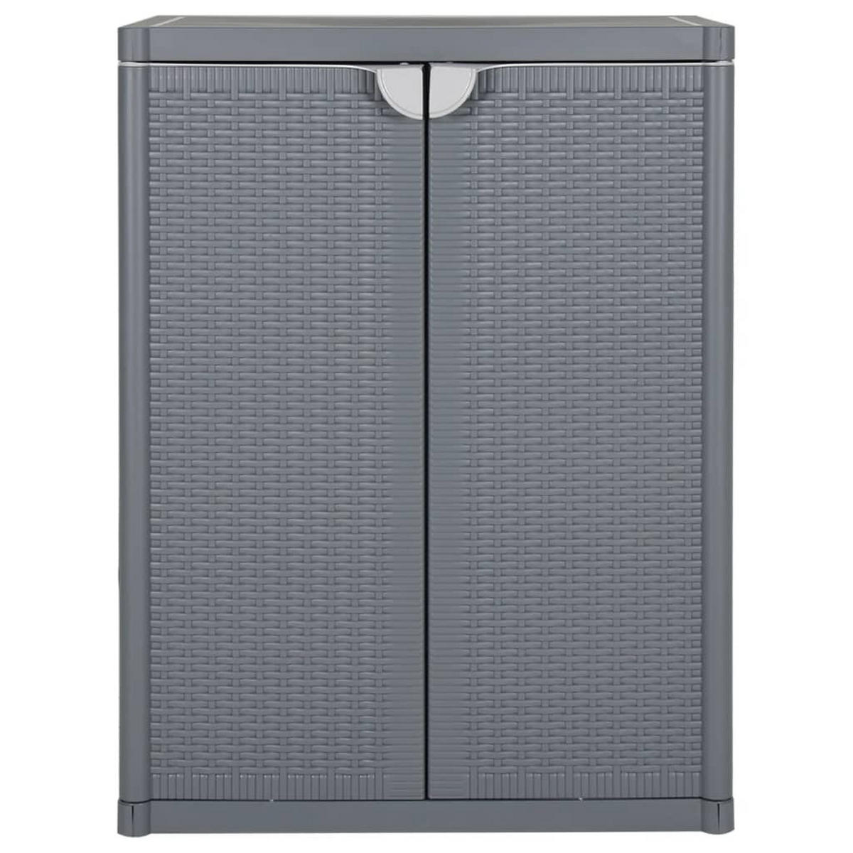 GARTENSCHRANK Grau 65/45/88 Cm Pp Rattan-Optik - Grau, Kunststoff (45/88/65cm) - vidaXL