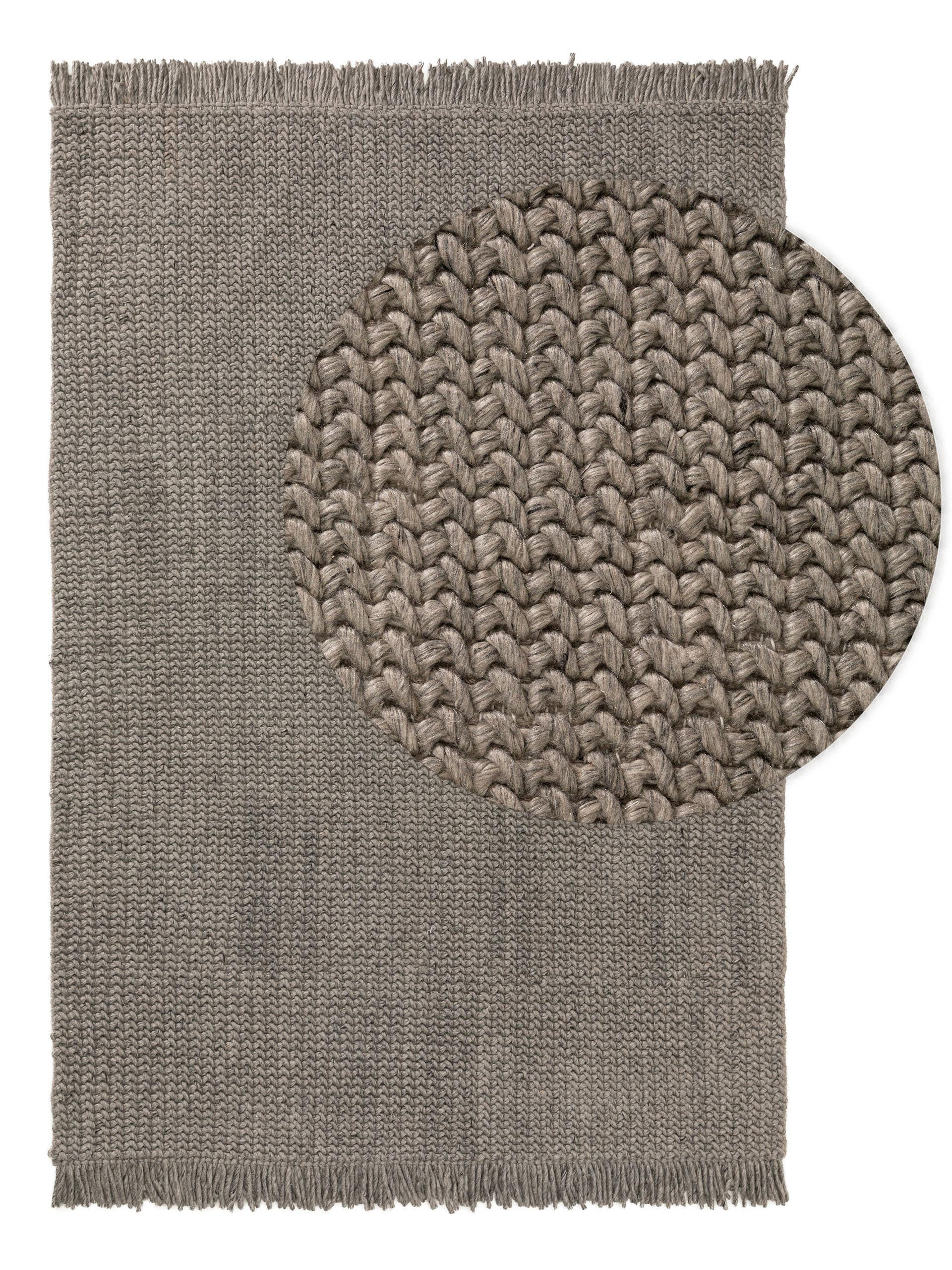 WOLLTEPPICH Velma Grau 200x300 cm - Grau, Textil (200/300cm) - benuta Pure