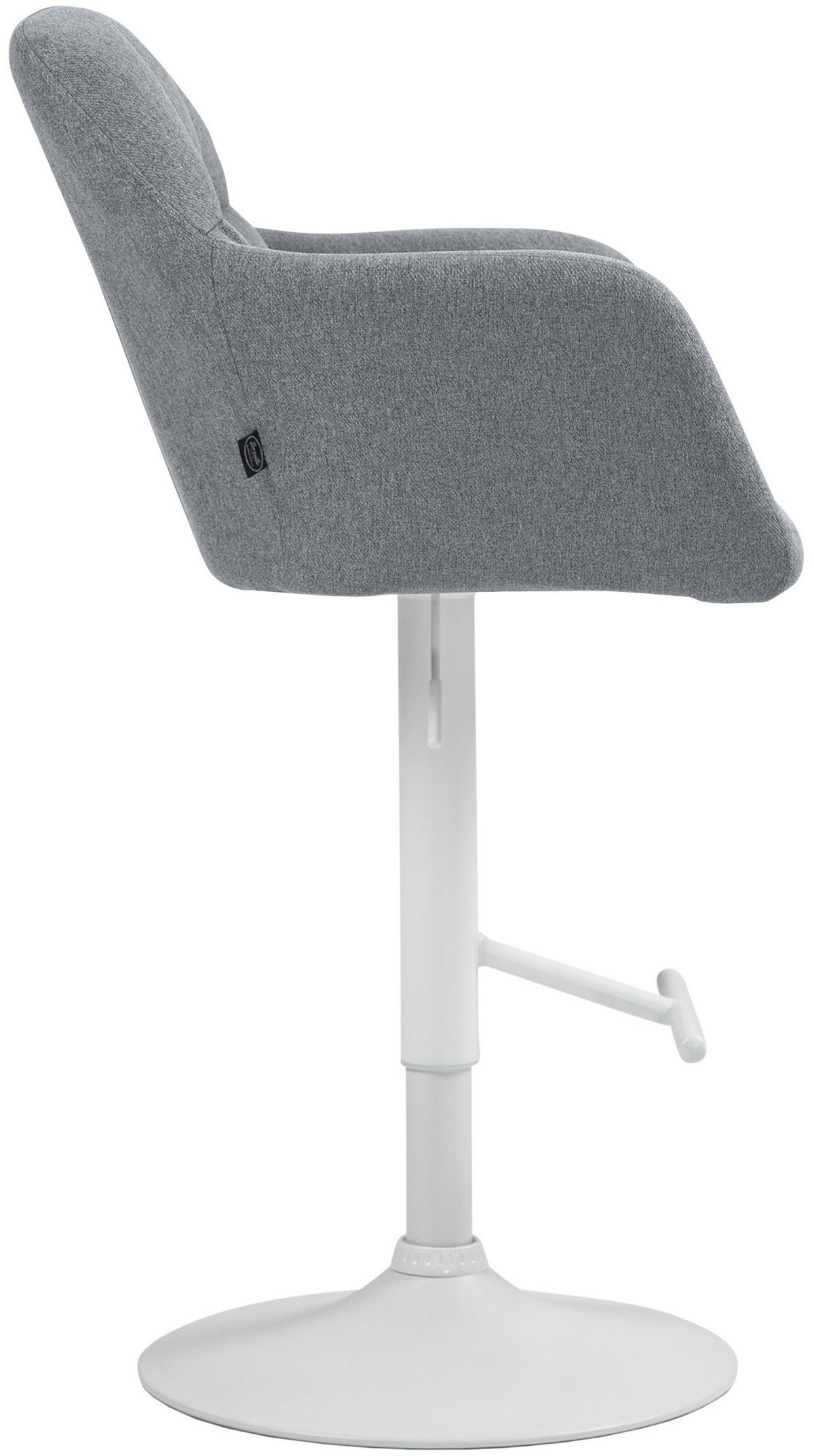 BARHOCKER Stoff grau - Weiß/Grau, Textil (57/97/59cm) - CLP