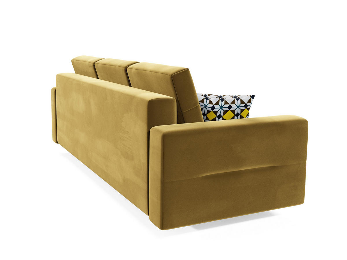 SOFA Bergen mit Schlaffunktion - Gelb/Goldfarben, Textil (234/90/95cm) - SIMKAM Furniture
