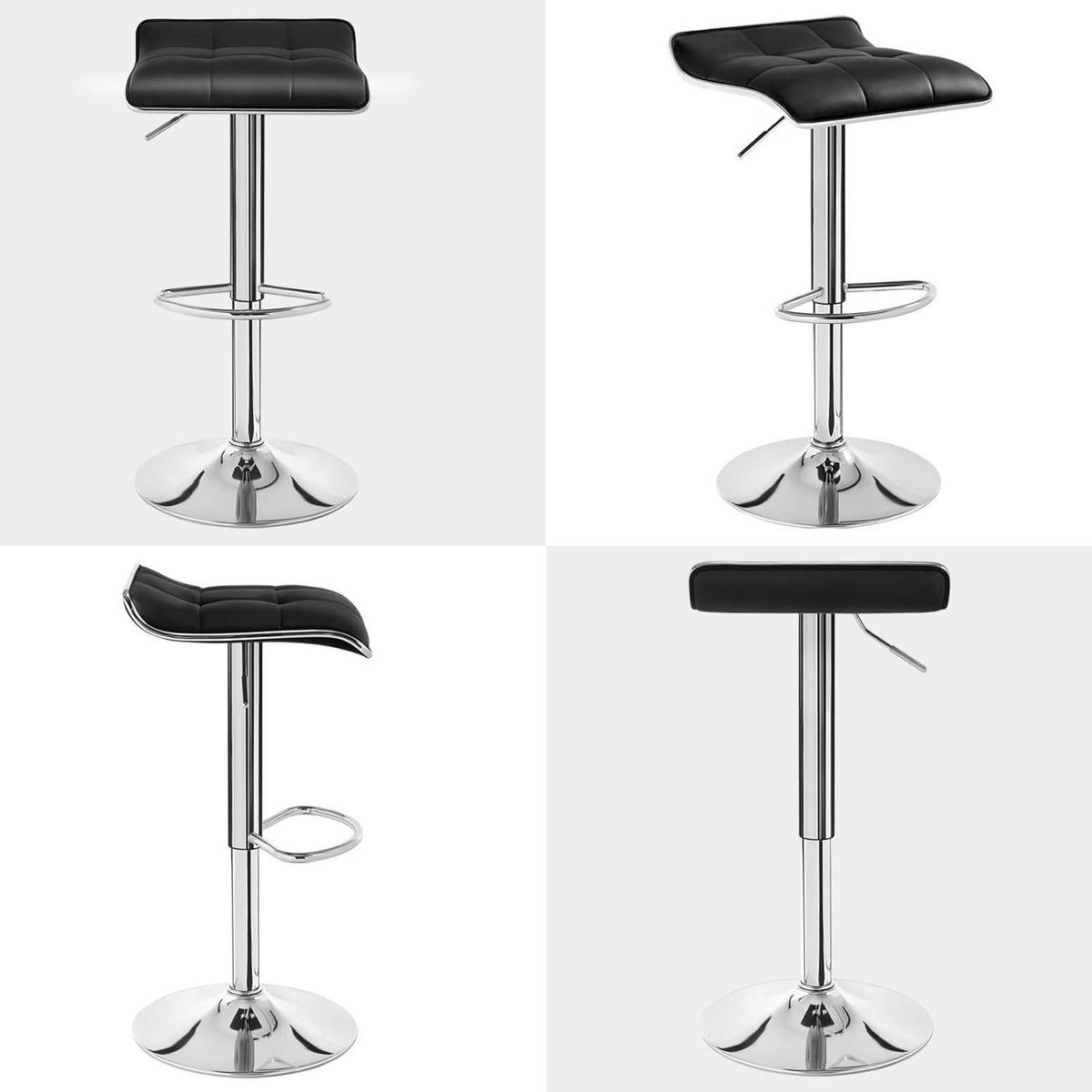 BARHOCKER 2er Set, aus PU-Kunstleder Metall - Schwarz, Metall (39/83/39cm) - Woltu