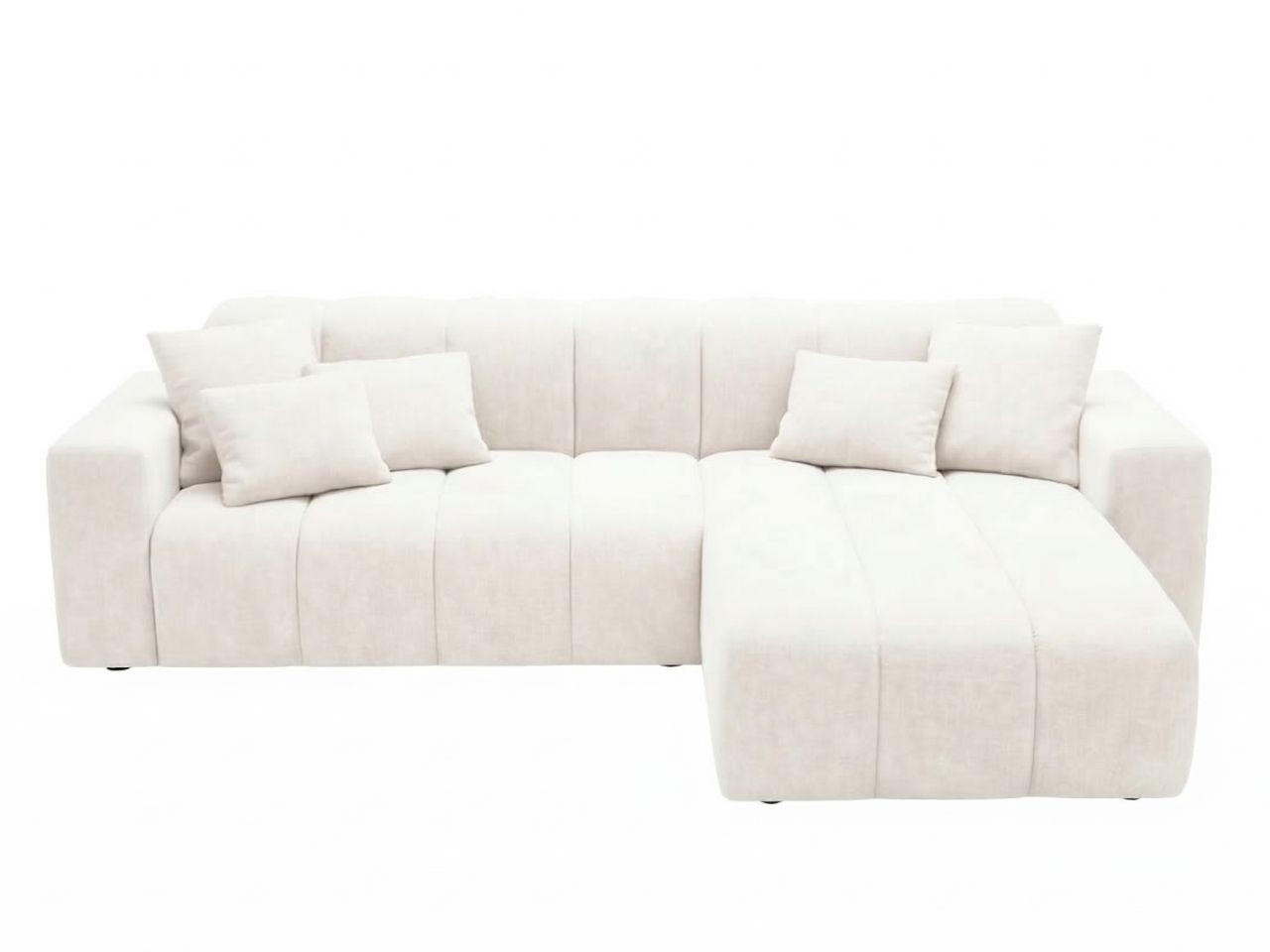 ECKSOFA Nork Creme Rechts - Creme, Holz/Textil (265/180cm) - Graingold
