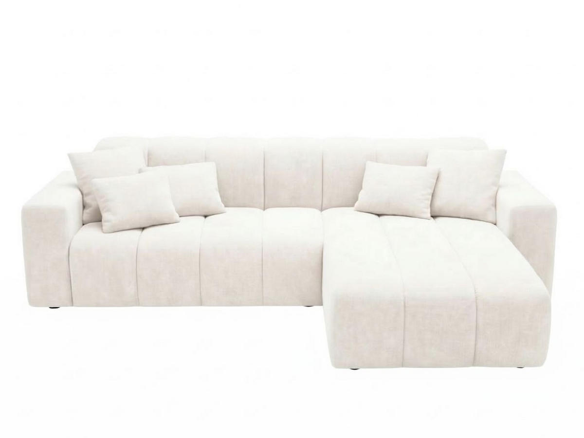 ECKSOFA Nork Creme Rechts - Creme, Holz/Textil (265/180cm) - Graingold