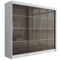 KLEIDERSCHRANK PEKA III - 250 cm - Weiß|Grau - Weiß/Grau, Holzwerkstoff (250/215/61cm) - ALTDECOR
