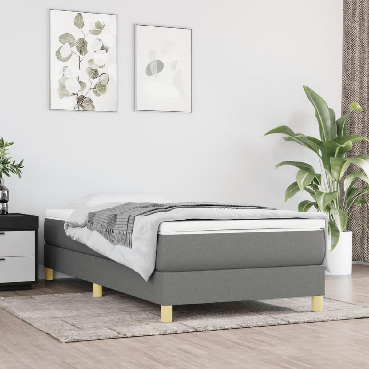 POLSTERBETT Quinn 80/203 cm - Grau, Holzwerkstoff (80/200cm) - Nettlife