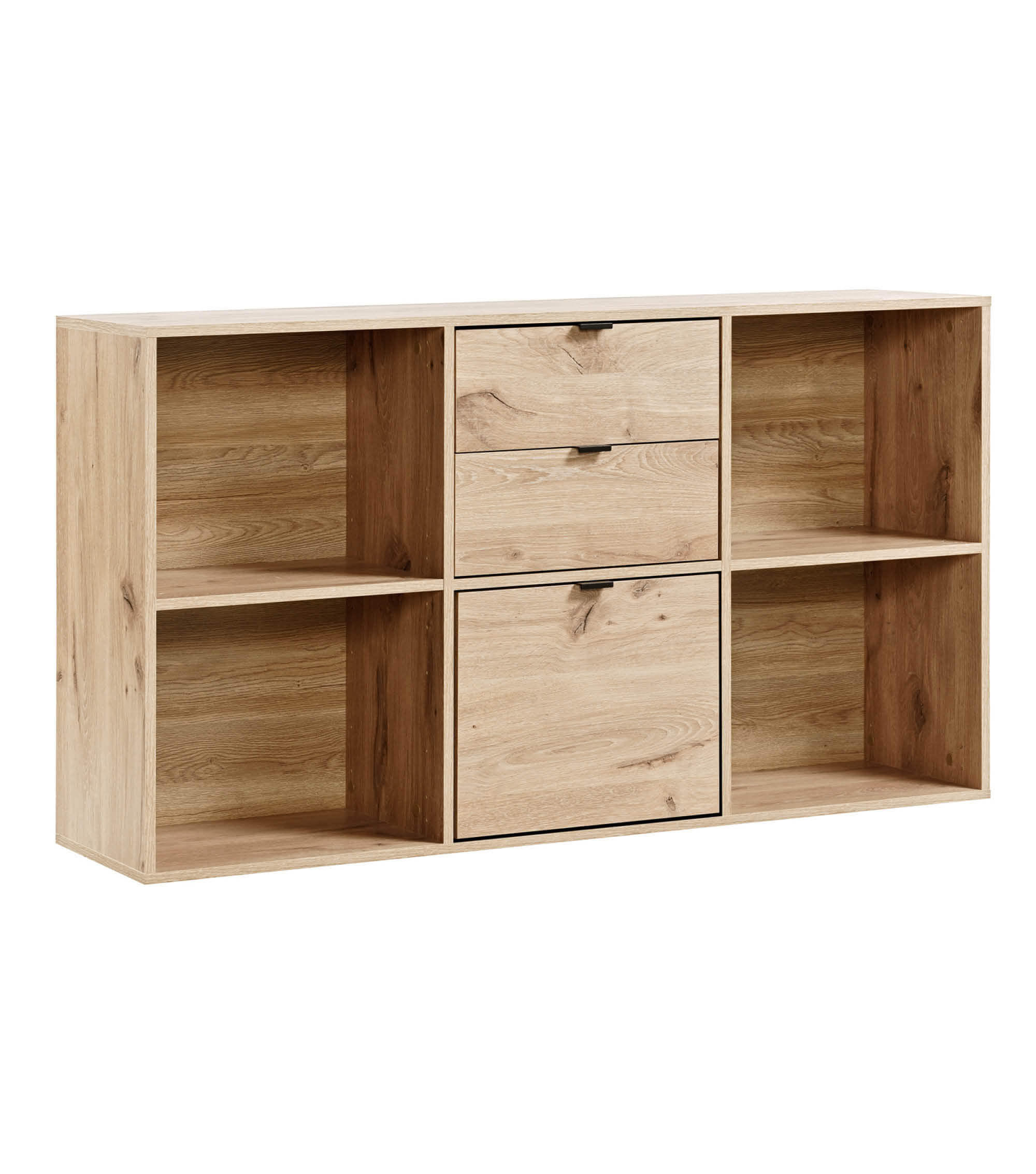 AKTENREGAL Der Verstauer - Eichefarben, Holzwerkstoff (132/75/35cm) - Mokebo
