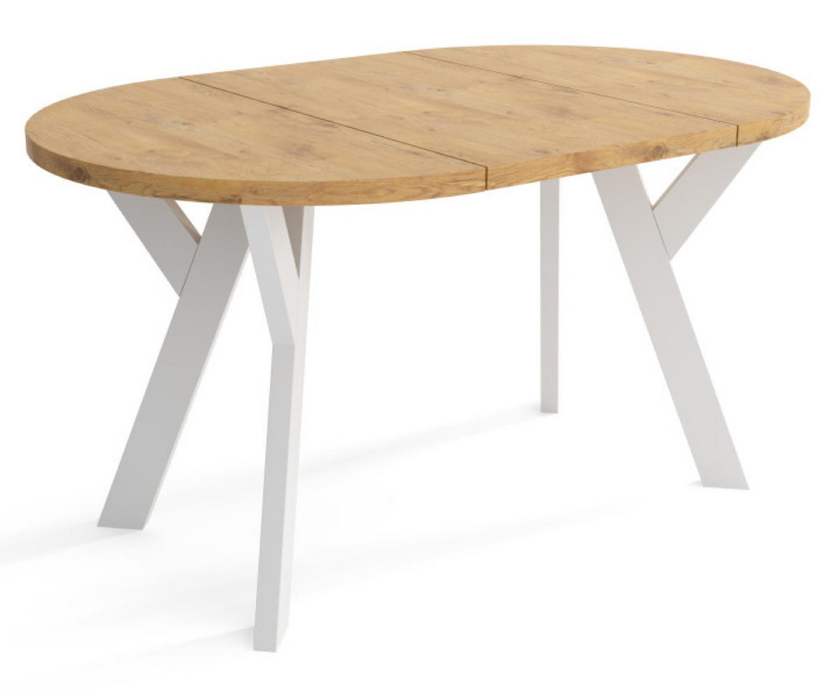 TISCH Weiß Lancelot Ausziehbar Rund 90/190 cm - Multicolor, Holzwerkstoff (190/90/76cm) - Sepro Meble