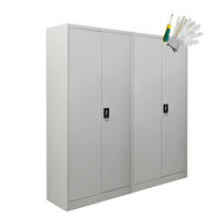 FLÜGELTÜRENSCHRANK Elephant 2er-Set 180x80x40cm 4 Ebenen Lichtgrau - Hellgrau, Metall (160/180/40cm) - PROREGAL