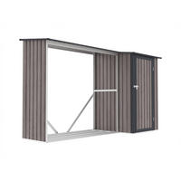 KAMINHOLZREGAL - 272 cm x 100 cm - metall - anthrazitgrau, naturfarben dunkel Dorwood - Anthrazit, Metall (272/159/100cm) - Vente-Unique