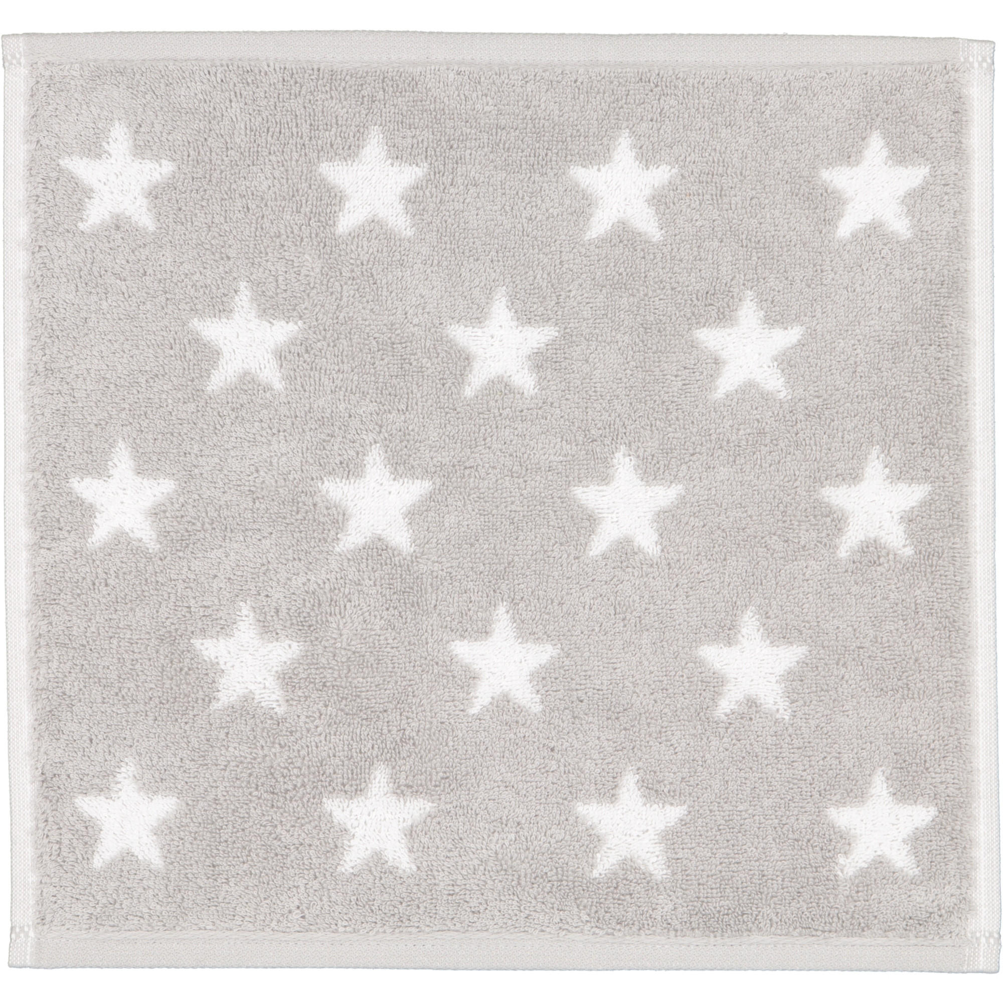 SEIFTUCH NEW STARS STERNE KLEIN 6261 PLATIN/WEISS - 76 - Grau, Textil (30/30cm) - Cawoe