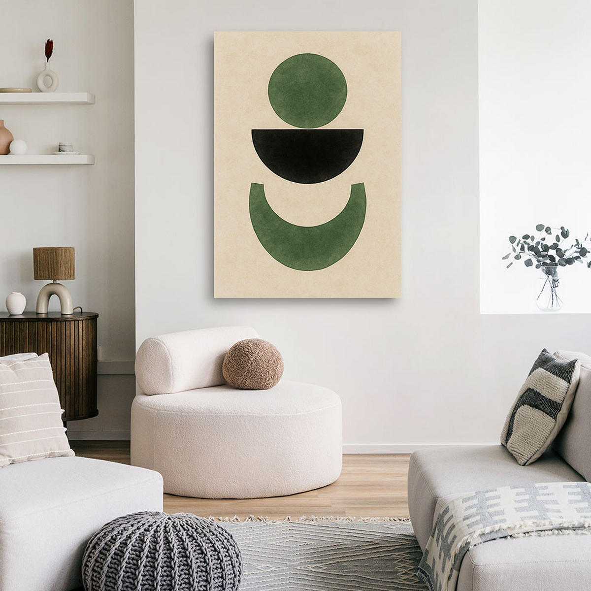 LEINWANDBILD Abstraktion 80x120cm - Grün, Textil (80/120cm) - Feeby