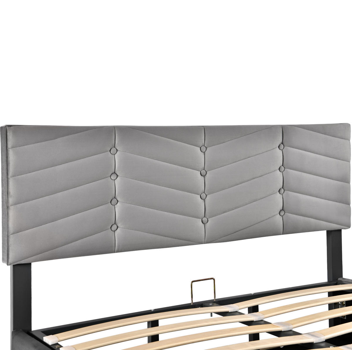 POLSTERBETT 140/190 cm Grau aus Samt mit Bettkasten - Grau, Textil (140/200cm) - OKMYHOME