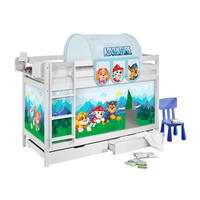 ETAGENBETT JELLE 90x190 cm Paw Patrol blau - Hochbett - inkl. Vorhang und 2 Lattenrosten - Weiß, Holz - Lilokids