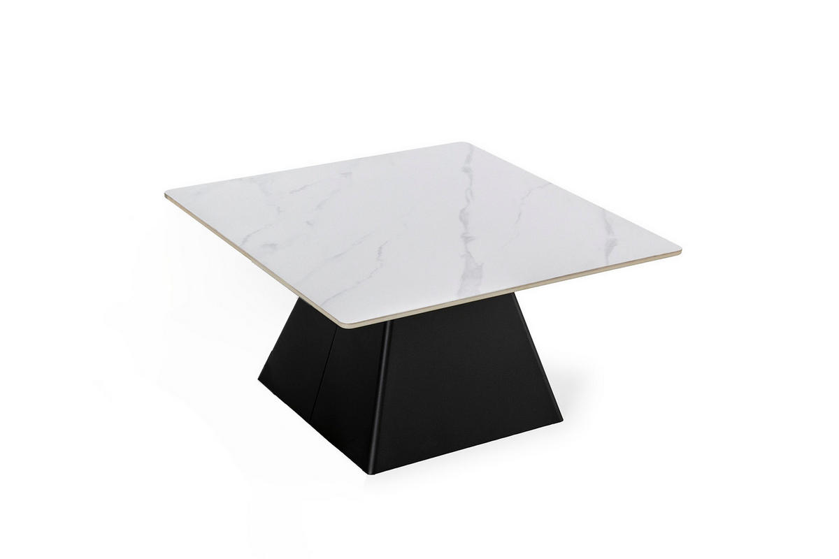 COUCHTISCH Merve Schwarz 80/80/43 cm - Schwarz, Stein (80/80/43cm) - Drawer