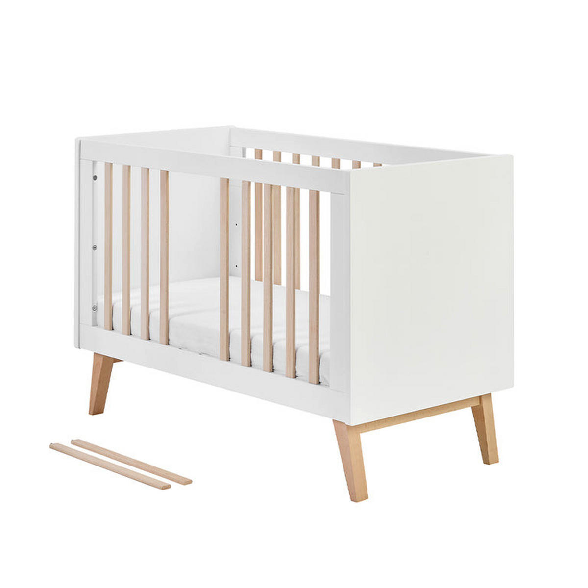 IZBA PRE BÁBÄTKO 2-dielny Biela a drevo - biela, kompozitné drevo (124/89/66cm) - Petits-meubles