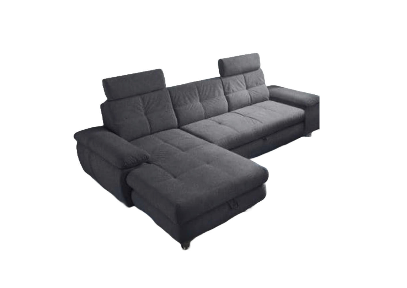 ECKSOFA mit Schlaffunktion und Bettkasten, Brego-Stoff - Chromfarben/Anthrazit, Textil/Metall (274/177cm) - ed exciting design