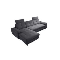 ECKSOFA mit Schlaffunktion und Bettkasten, Brego-Stoff - Chromfarben/Anthrazit, Textil/Metall (274/177cm) - ed exciting design