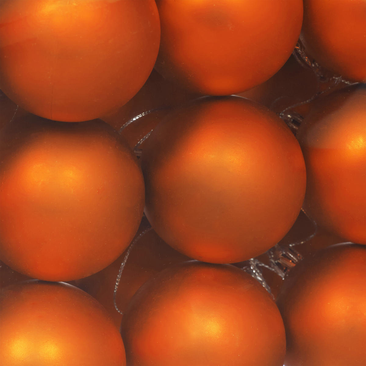 50XWEIHNACHTSKUGELN - Orange, Kunststoff (6/7/6cm) - Relaxdays