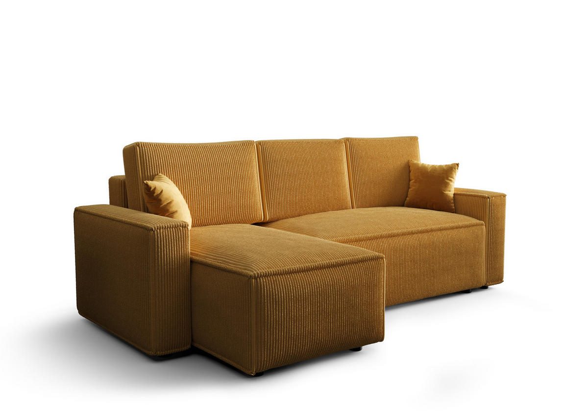 ECKSOFA L AMBRO Poso 01 Links mit Schlaffunktion - Orange, Textil (232/143cm) - Bedante