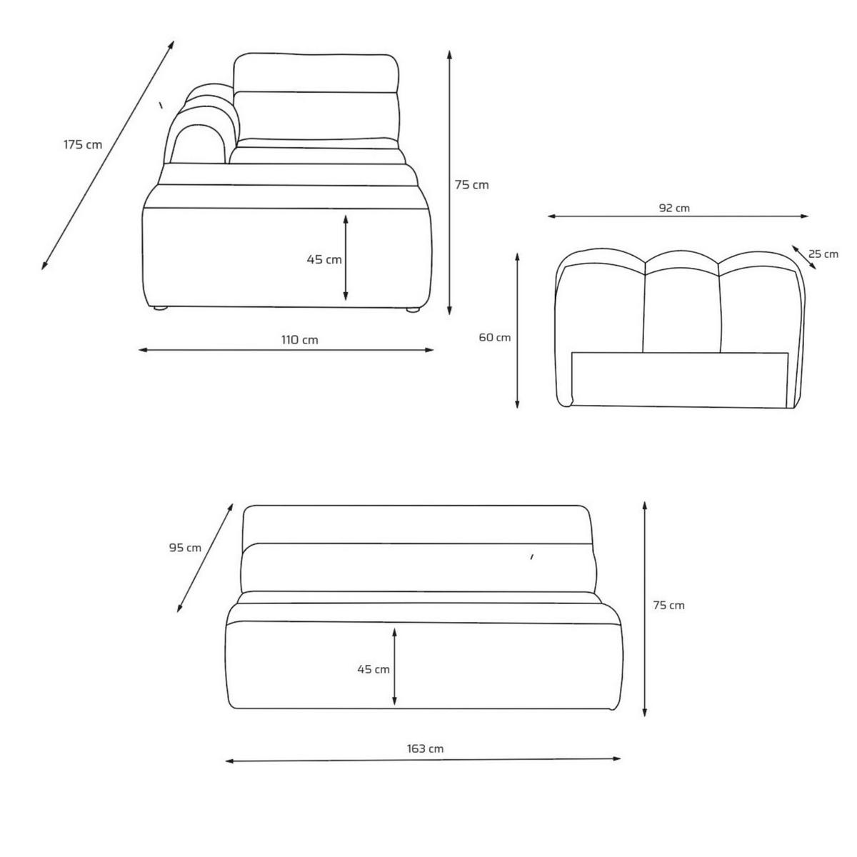 4-SITZER modulares Ecksofa VEER SET 1 Links, 298 x 175 cm, Chenille Webstoff Marine - Schwarz/Dunkelblau, Holz/Kunststoff (298/175cm) - Muffo