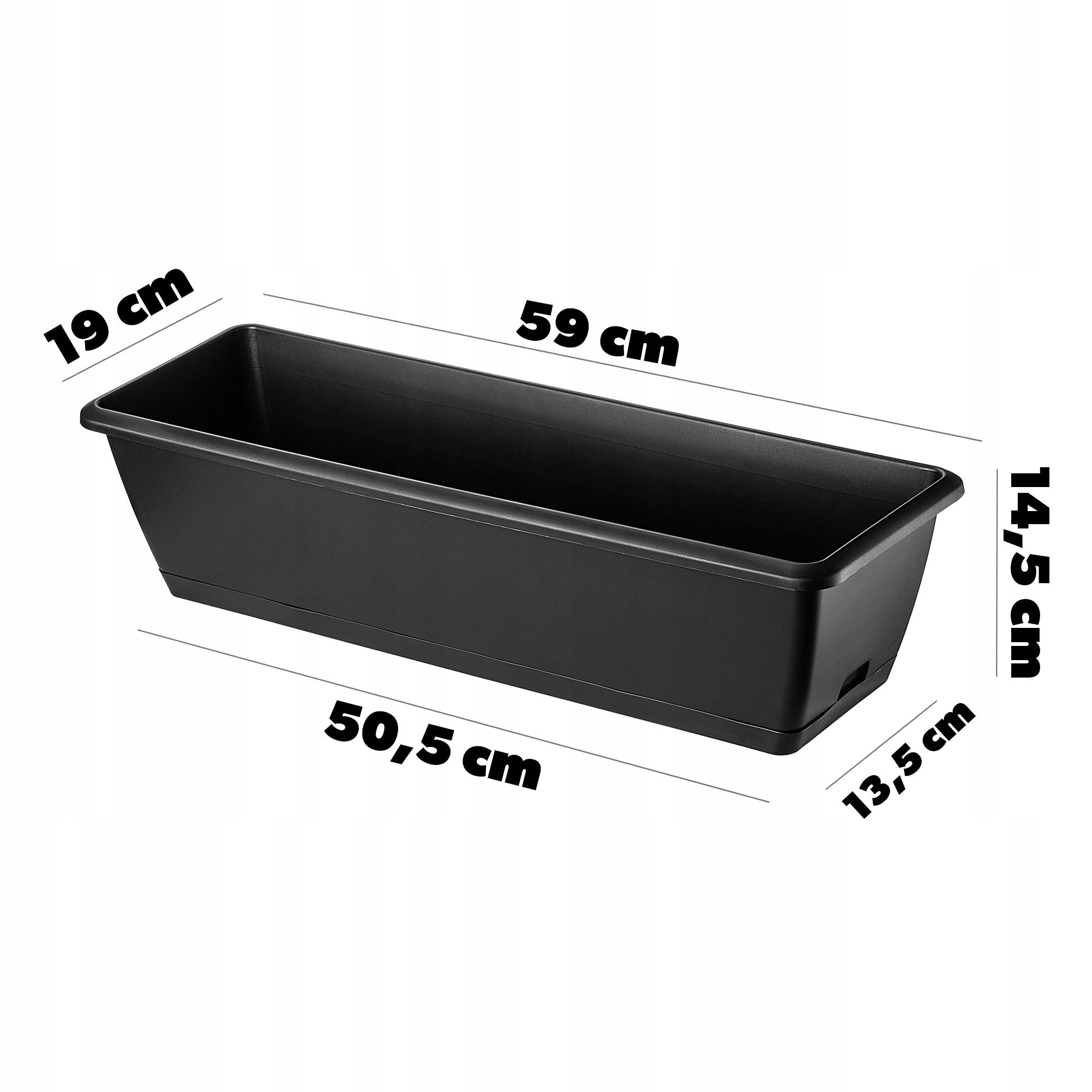 BALKONKASTEN 60 cm, Anthrazit - Anthrazit, Kunststoff (19/59cm) - KADAX