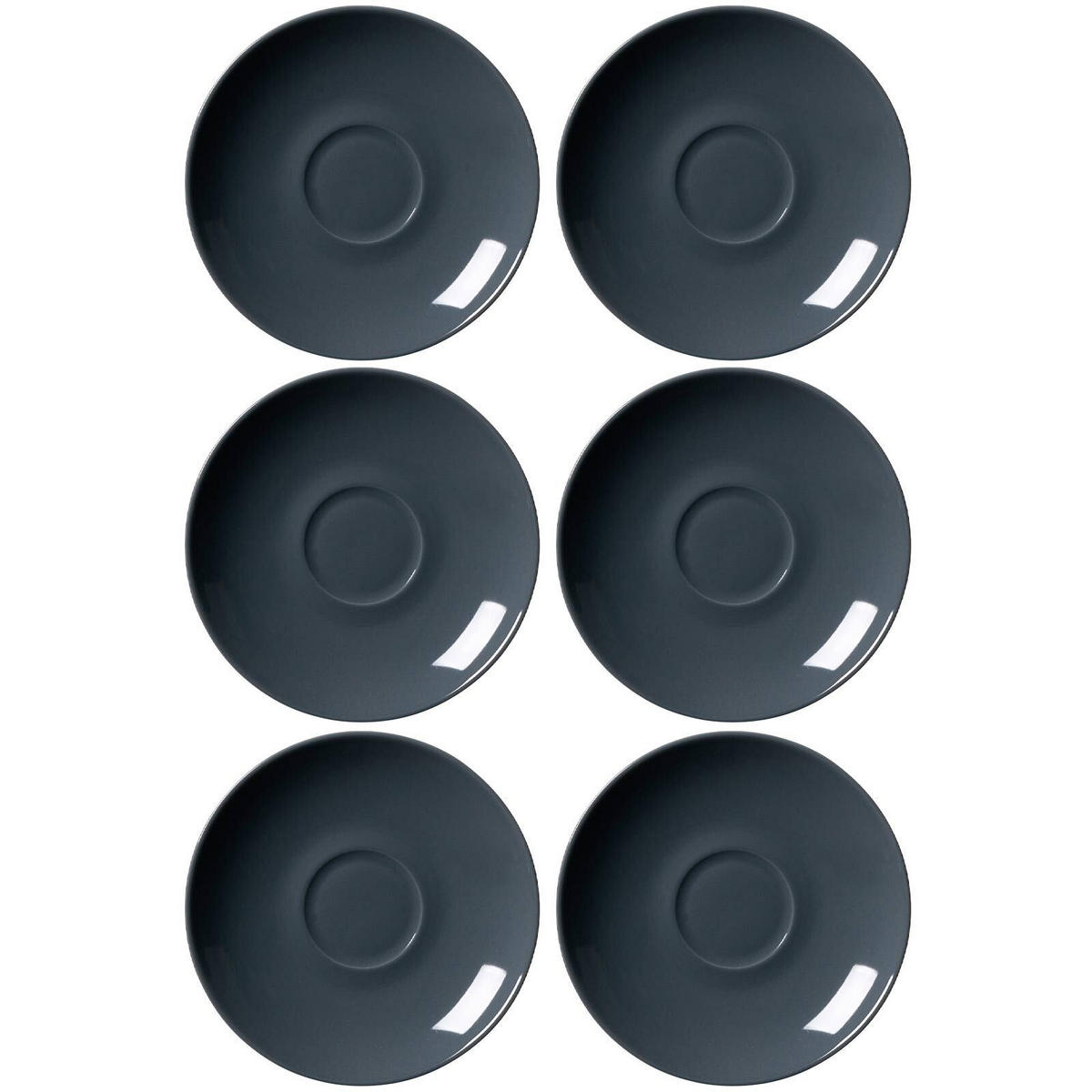 KAFFEEUNTERTASSEN Doppio Anthrazit ø 16 cm 6er Set - Anthrazit, Keramik (16cm) - Ritzenhoff Breker