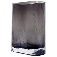 BLUMENVASE Glas grau Mitata - Grau, Glas (20cm) - Beliani