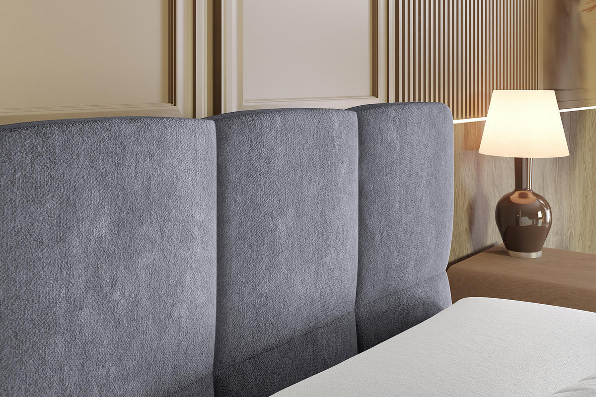 BOXBETT mit Matratze H4 und Lattenrost - LIRO-Z - 160x200 - Dunkelgrau Casablanca - Dunkelgrau, Holzwerkstoff (160/200cm) - ALTDECOR