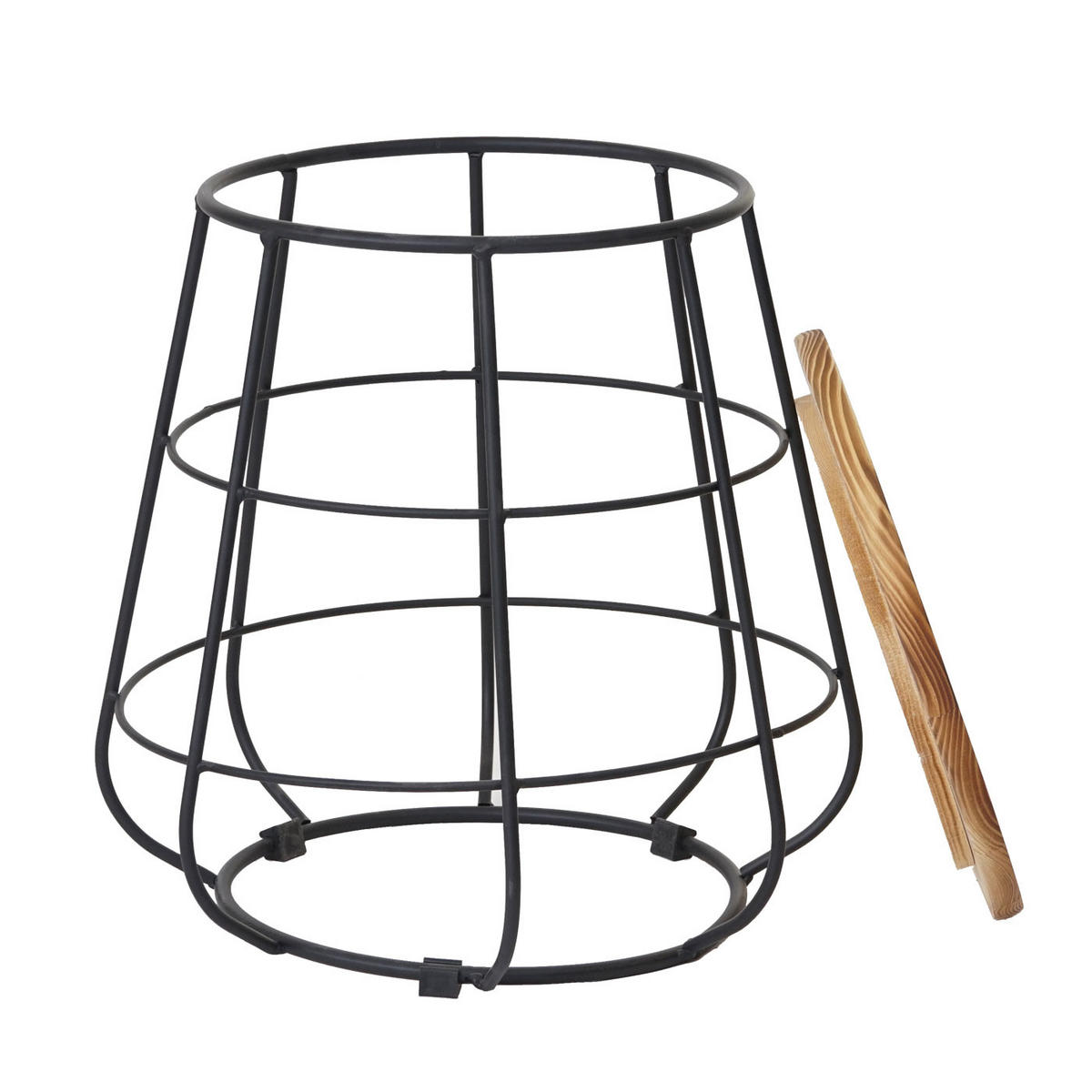 BEISTELLTISCH ECHTHOLZ rund Braun, Schwarz - Schwarz/Braun, Holz (35/35/40cm) - MCW